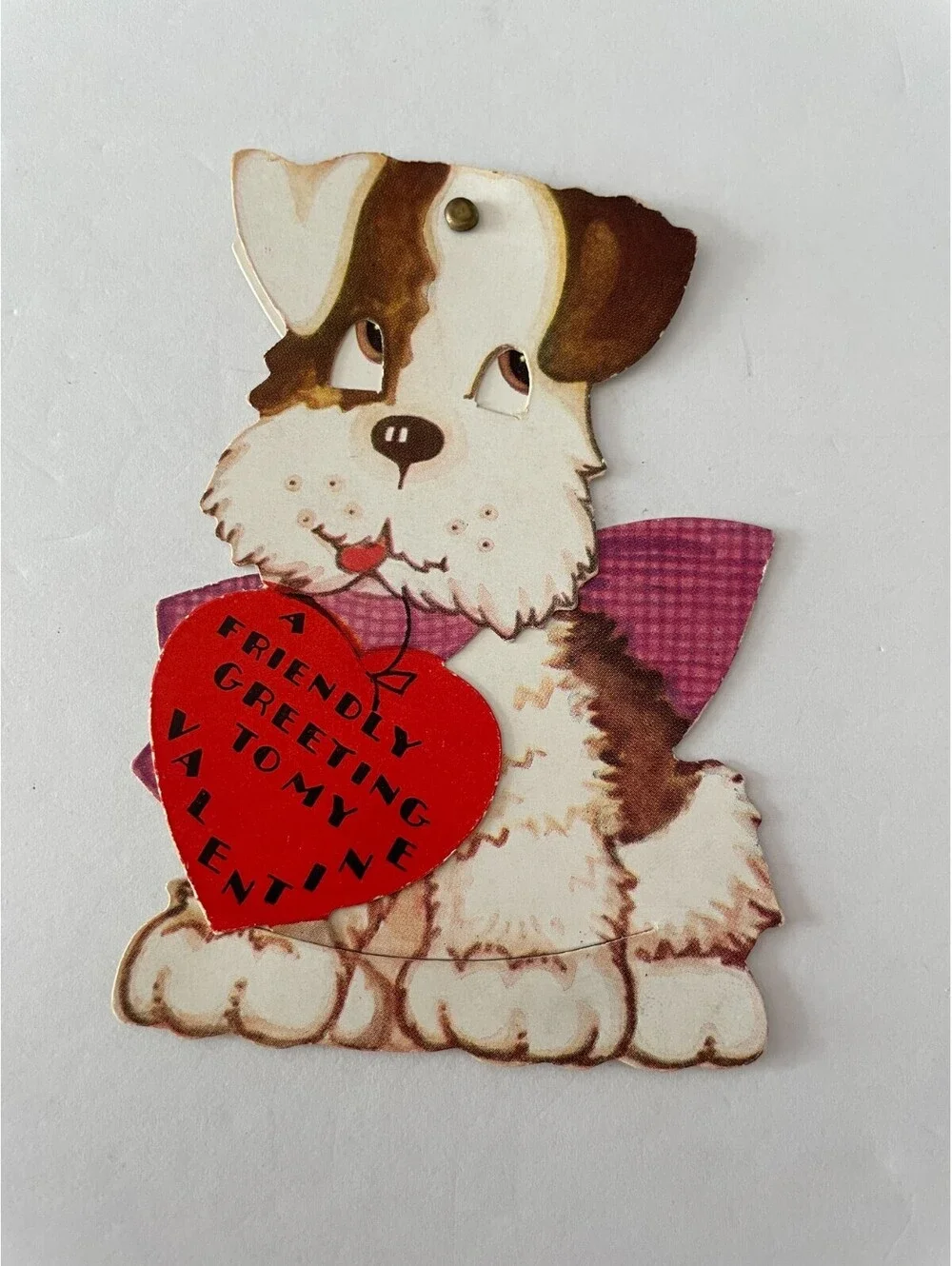 Valentine Greeting Card Dog With Heart Valentine's Card Movable